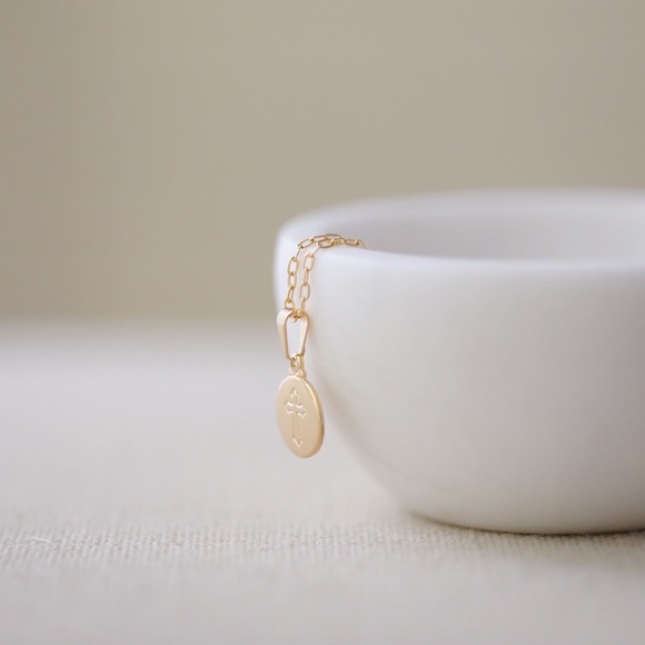 Petite Cross Necklace | 18k Gold Filled - Picture 3 of 7